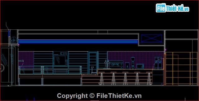 bản vẽ kiến trúc,file cad vẽ quán cà phê,kiến trúc quán cà phê